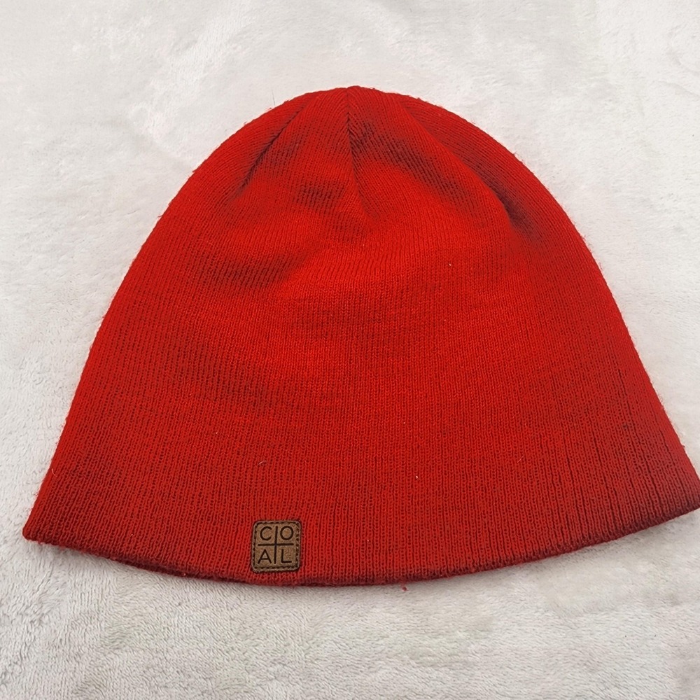 VINTAGE Coal Hat Beanie One Size Red‎ Knit Cuffed Slouch Fit Skate Skater Mens